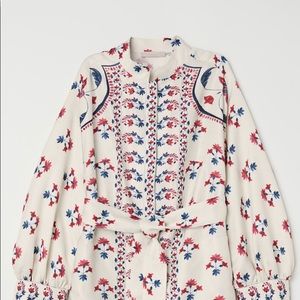 ♥️ISO♥️ H&M PATTERNED LINEN BLEND KIMONO SIZE XS